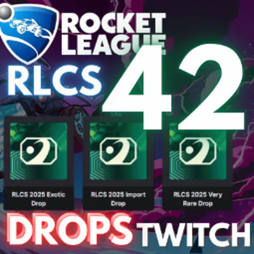 RLCS x42 ⚡️ Import Drop x7 Very Rare Drop x7 Exotic x7 🟡⚪ Twitch Drops Rocket League Lux 42