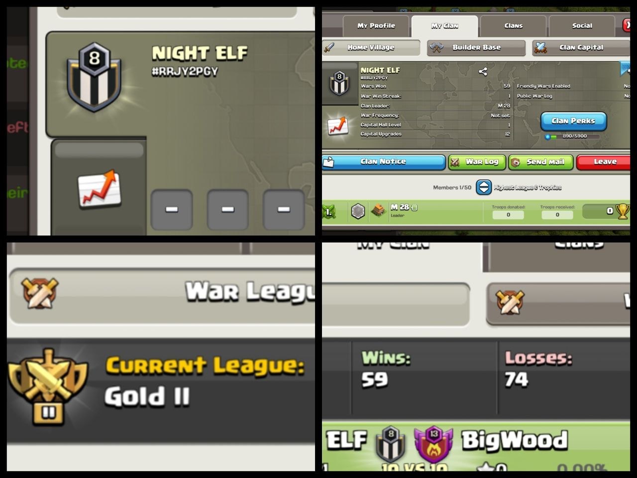 Level:8 - Name: Night ELF - League: Gold 2 -[Good War Log] - Rare & Premium English Name - No. 188