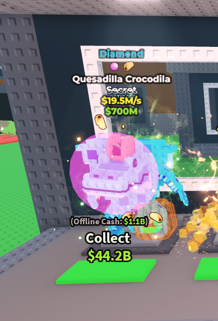 [ Secret ] Diamond Quesadilla Crocodila With Bubblegum , Taco Trait 19.5M/Sec | Ready Unit✅ | INSTANT DELIVERY✅