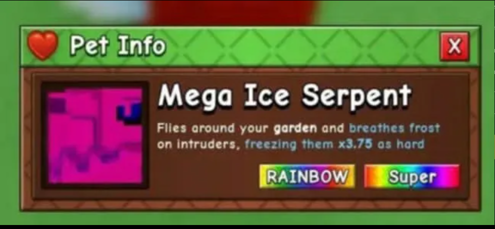 Mega Rainbow Ice Serpent - Leaderboard Top 1 Rewards only 50 exists