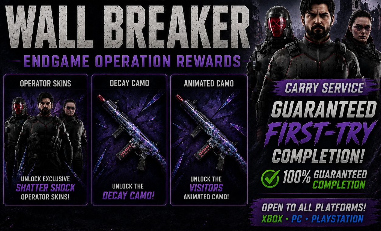 VISITORS Animated Universal Camo- All weapons - 3x Shatterd shock Operators- For Razor, Falkner and 50/50 - All Platforms - Virus Injection Glitch - Act 3
