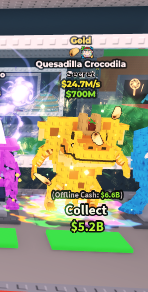 [ Secret ] Gold Quesadilla Crocodila With Taco , Paint Trait 24.7M/Sec | Ready Unit✅ | INSTANT DELIVERY✅