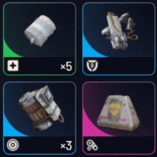 Bundle: 5 Looting Mk. 3 Augment (SURVIVOR) -5 Medium Shield - 25 Herbal Bandage - 15 Trigger Nade