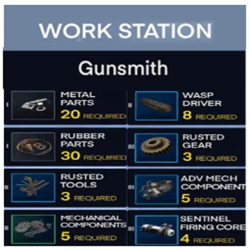 [Workshop] Workstation Full Upgrade Of "Gunsmith" From Level 1 To Level 3 All Materials, And Items (Fast and Cheap Service)
