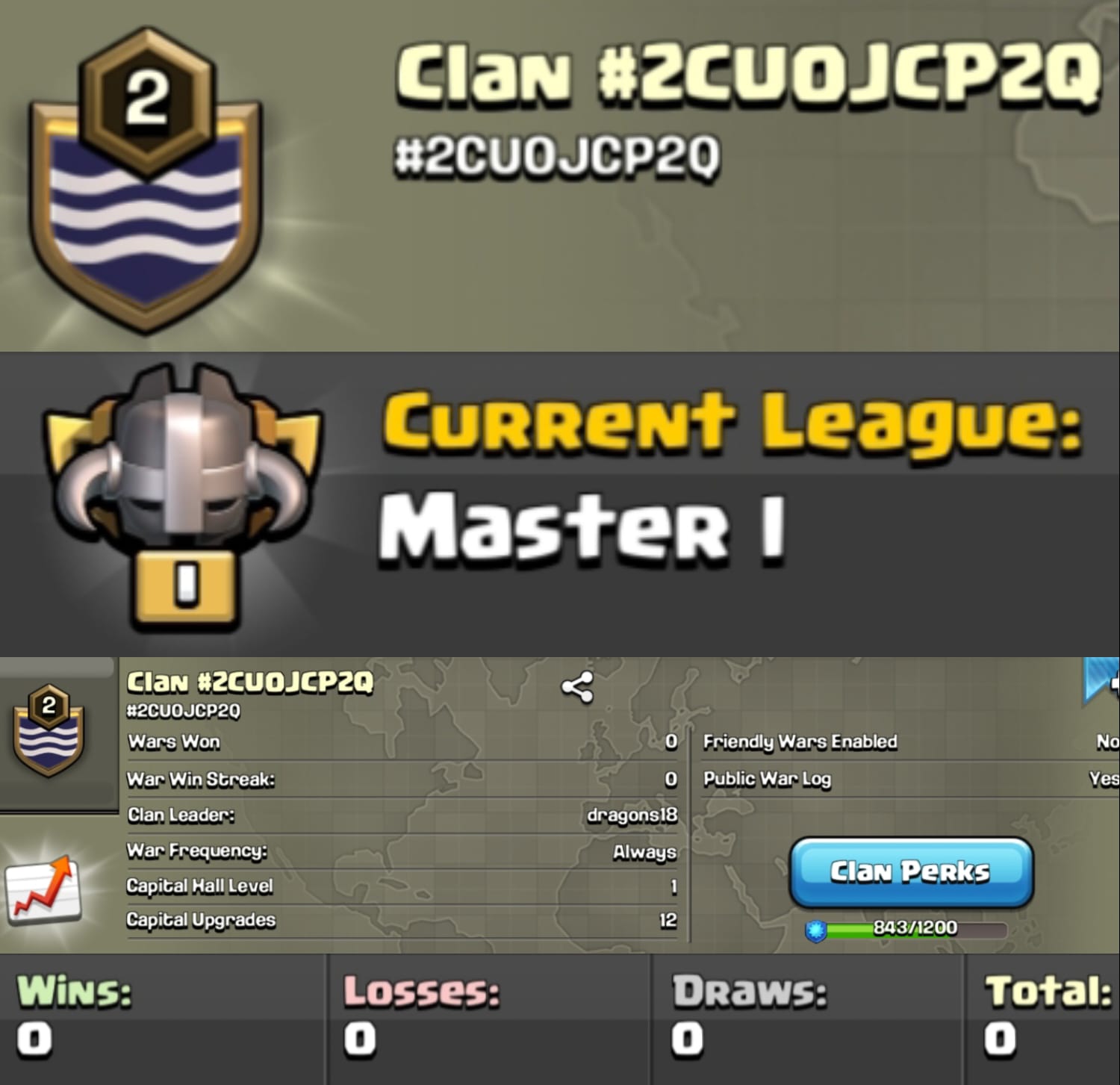 Level 2 clan || master 1 league || tag same as name - Clan #2CUOJCP2Q