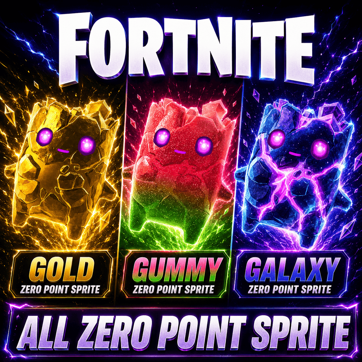 3 Zero Point Sprite | Gold Zero Point Sprite + Gummy Zero Point Sprite + Galaxy Zero Point Sprite
