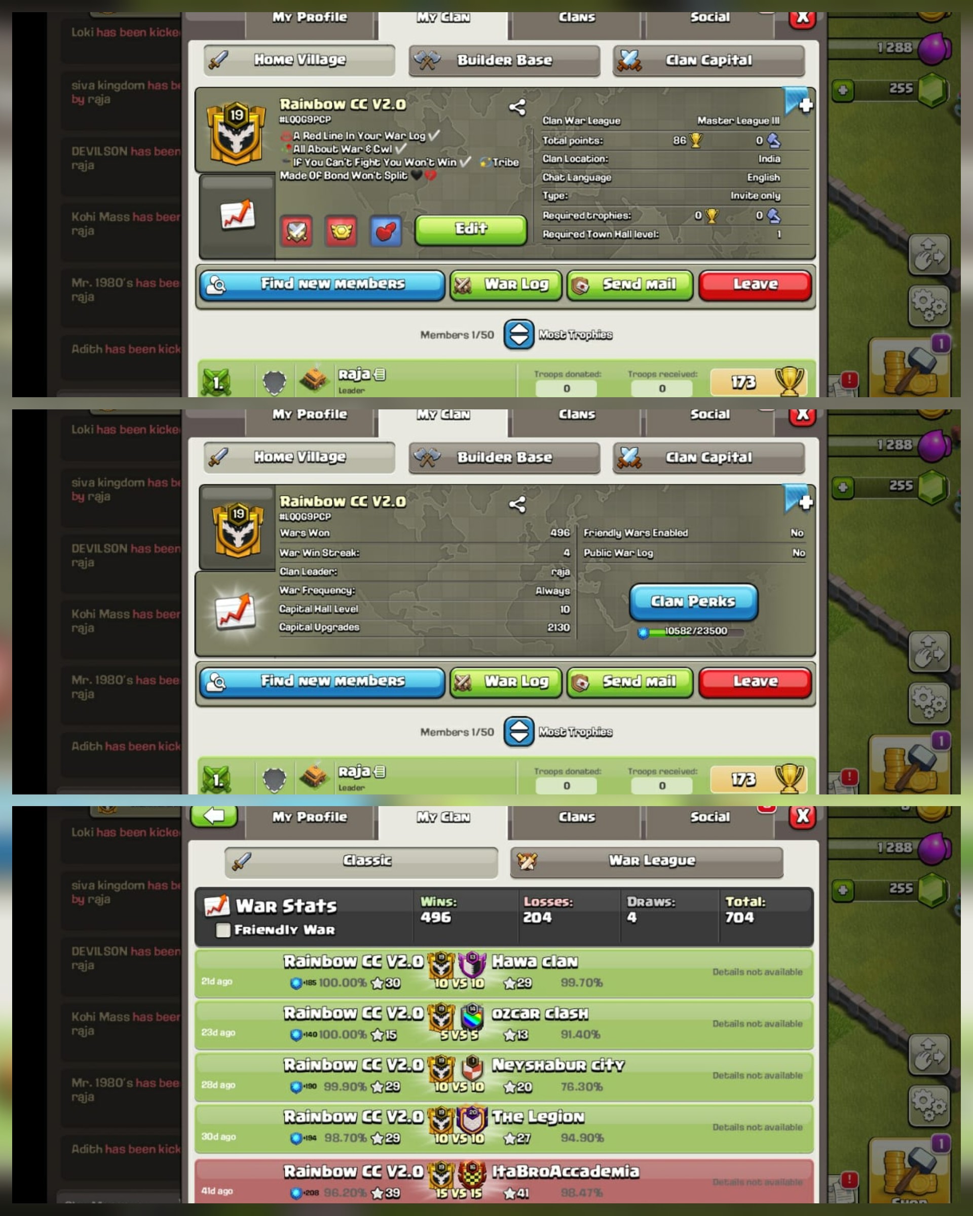 English Name-Rainbow CC V2.0]Master 3]CC 10]level19]496Win-204Loss ]Fast Delivery] Cheap Clan