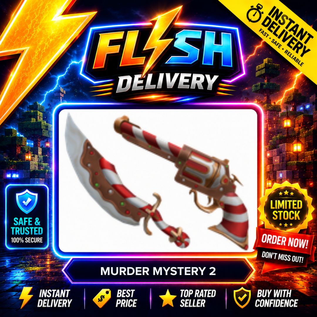 COOKIECANE SET (COOKIECANE KNIFE + GINGERMINT GUN) - MURDER MYSTERY 2 / MM2