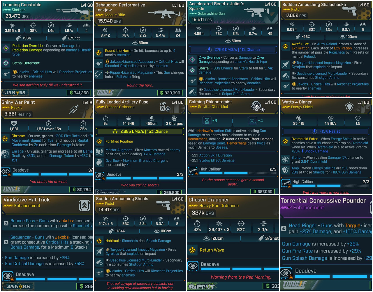 ⭐[GOD ROLL-FULL BUILD] L60/L70 INFINI-CRIT 5.0 (GREEN) HARLOWE BUILD - EASY MAYHEM 20 - 14 ITEMS - EXTREMELY POPULAR BUILD⭐