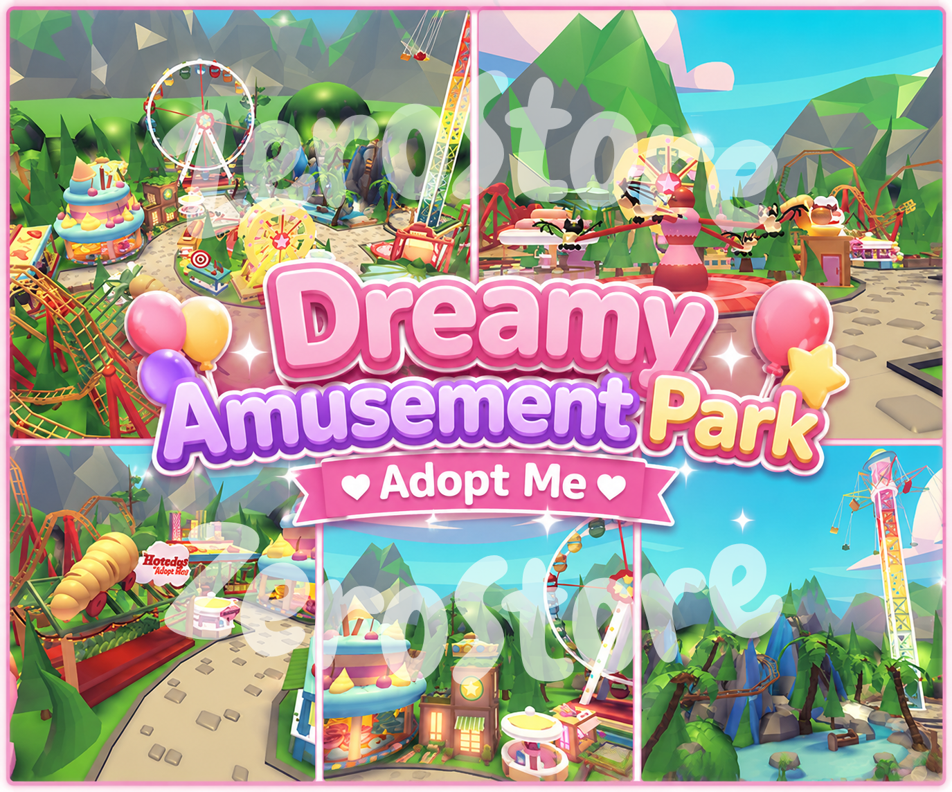 ⋆˚࿔ Dreamy Amusement Park Theme House 🎡 Adopt Me ⋆˙⟡