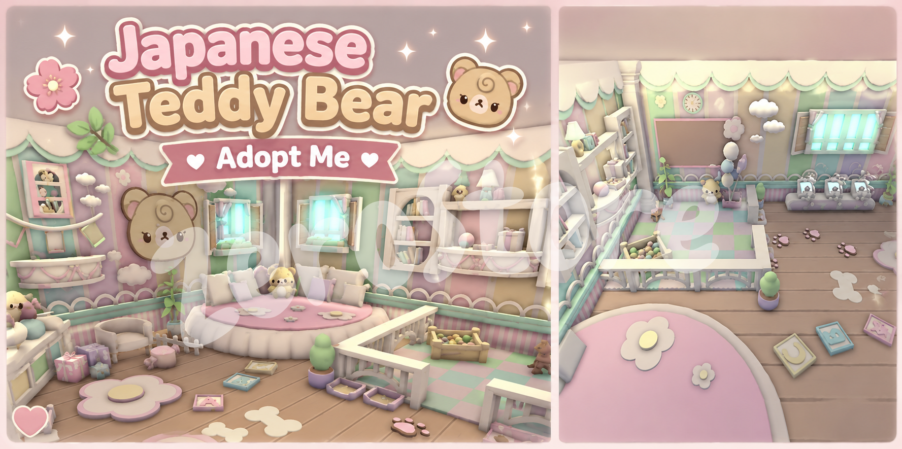 ⋆˚࿔ Japanese Teddy Bear Theme House 🧸 Adopt Me ⋆˙⟡