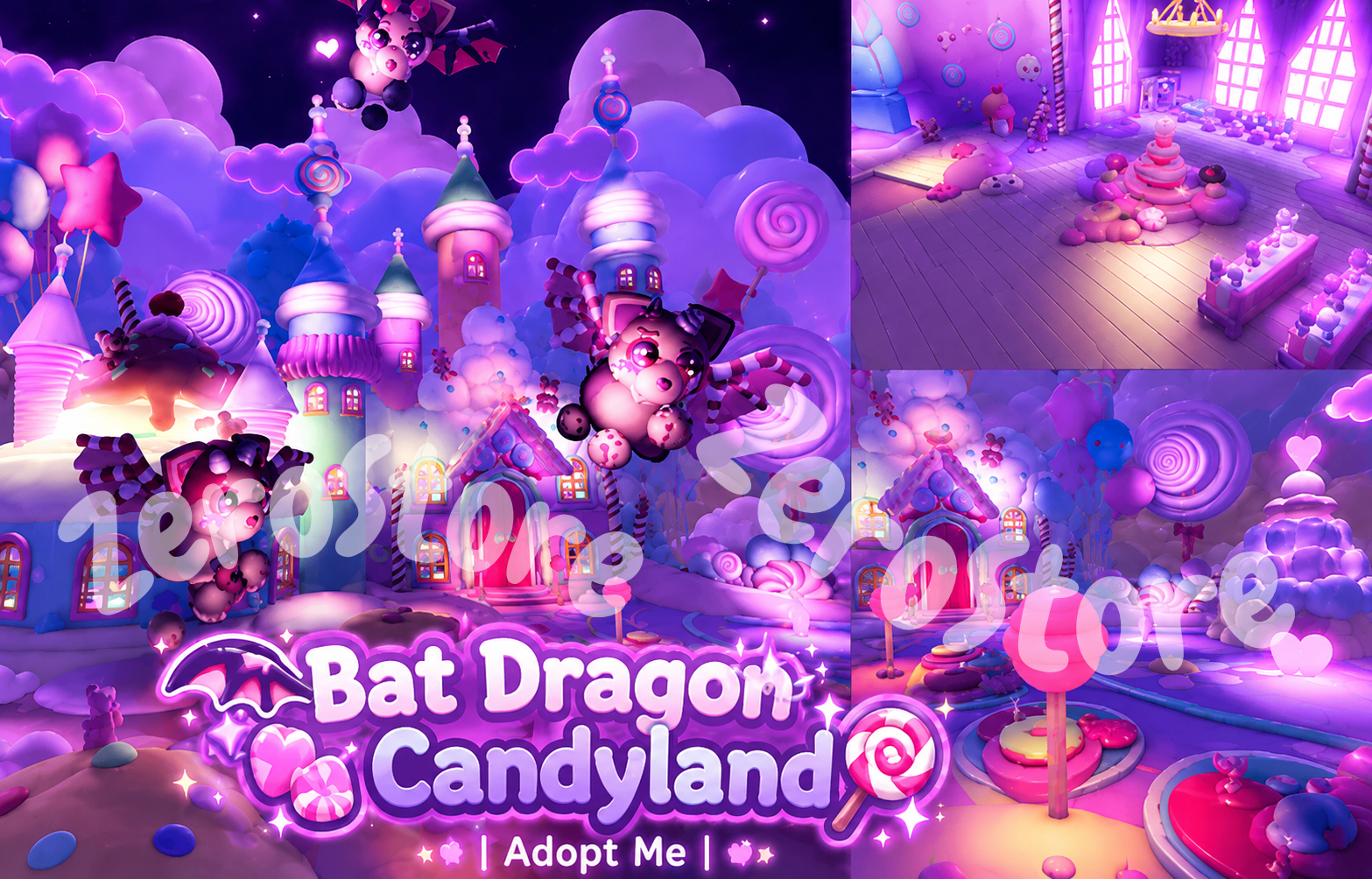 ⋆˚࿔  Bat Dragon Candyland Theme House 🍬 Adopt Me ⋆˙⟡