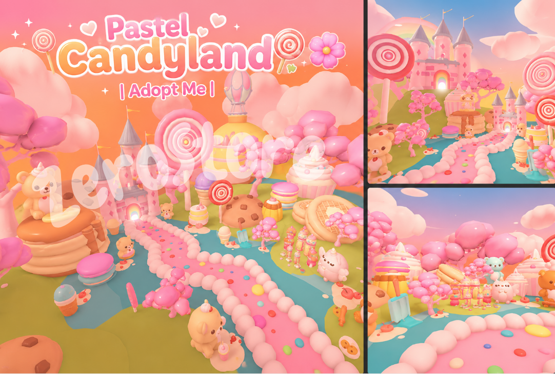 ⋆˚࿔ Pastel Candyland Theme House 🍭 Adopt Me ⋆˙⟡