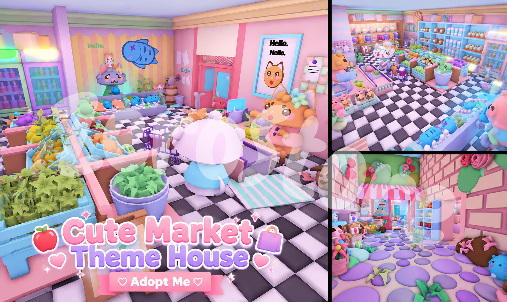 ⋆。‧˚ʚ Cute Market Theme House 🛍️ Adopt Me ɞ˚‧。⋆