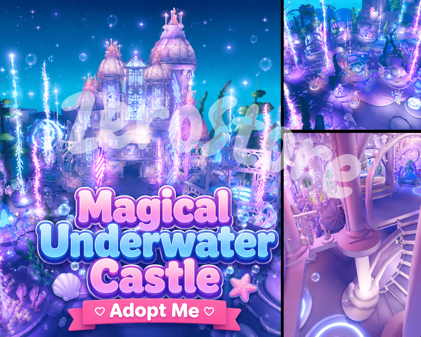 ⋆｡‧˚ʚ Magical Underwater Castle Theme House 🔮 Adopt Me ɞ˚‧｡⋆