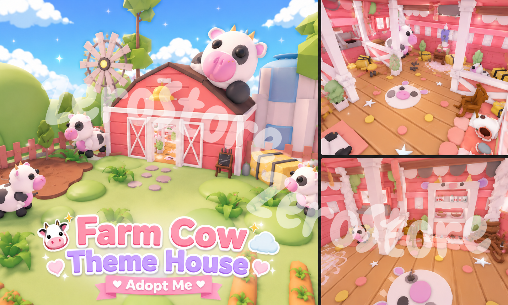 ⋆。‧˚ʚ Farm Cow Theme House 🐄 Adopt Me ɞ˚‧。⋆