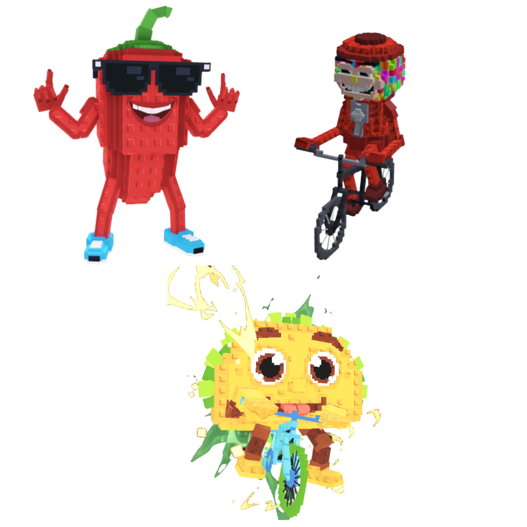 [BUNDLE] - 😎 1x Chillin Chili 😎 1x Tacorita Bicicleta 😎 1x Chicleteira Bicicleteira
