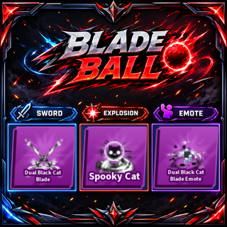 [ Limited Set ] Dual Black Cat Blade + Explosion + Emote | FAST DELIVERY✅