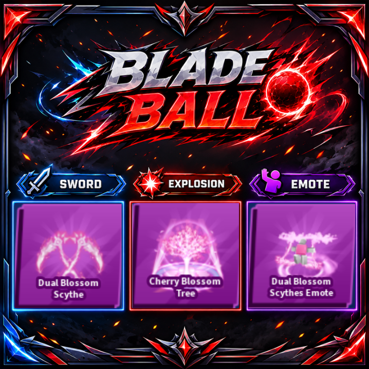 [ Limited Set ] Dual Blossom Scythe + Explosion + Emote | FAST DELIVERY✅