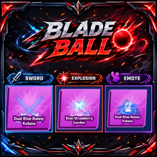 [ Limited Set ] Dual Blue Bunny Katana + Explosion + Emote | FAST DELIVERY✅