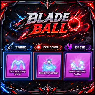 [ Limited Set ] Dual Blue Bunny Scythe + Explosion + Emote | FAST DELIVERY✅
