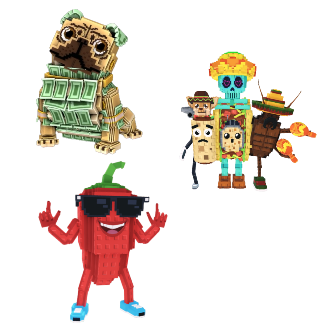 [BUNDLE] - 😏 1x Money Money Puggy 😏 1x Chillin Chili 😏 1x La Taco Combinasion