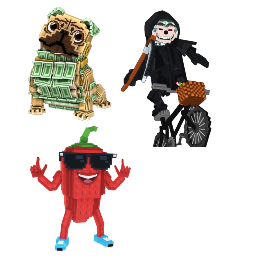 [BUNDLE] - 😊 1x Money Money Puggy 😊 1x Chillin Chili 😊 1x Mieteteira Bicicleteira