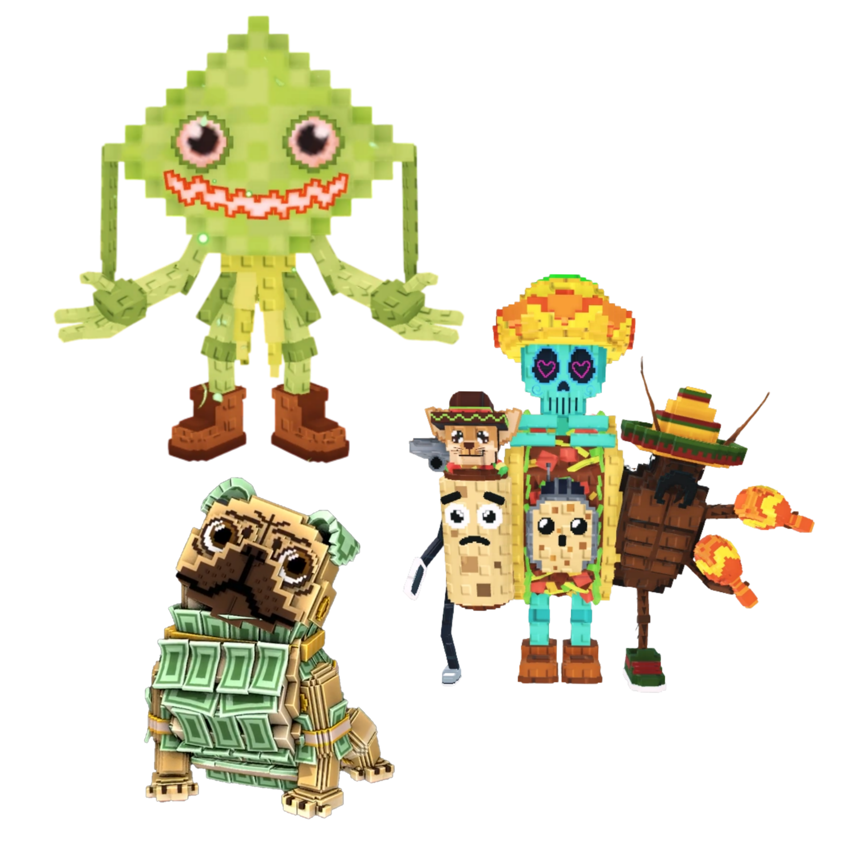 [BUNDLE] - 📩 1x Ketupat Kepat 📩 1x Money Money Puggy 📩 1x La Taco Combinasion
