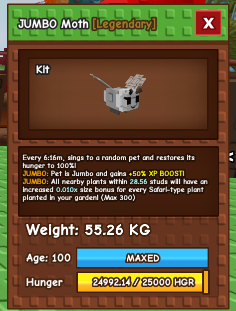 JUMBO Moth 55.26Kg Age 100