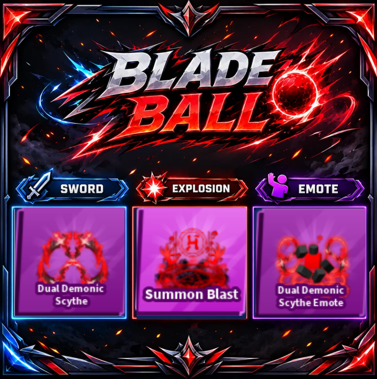 [ Limited Set ]  Dual Demonic Scythe + Explosion + Emote | FAST DELIVERY✅