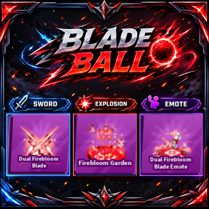 [ Limited Set ] Dual Firebloom Blade + Explosion + Emote | FAST DELIVERY✅