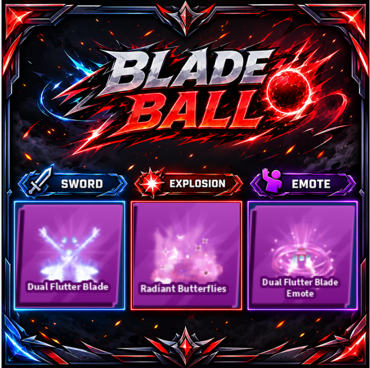 [ Limited Set ] Dual Flutter Blade + Explosion + Emote | FAST DELIVERY✅