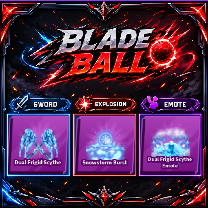 [ Limited Set ] Dual Frigid Scythe + Explosion + Emote | FAST DELIVERY✅