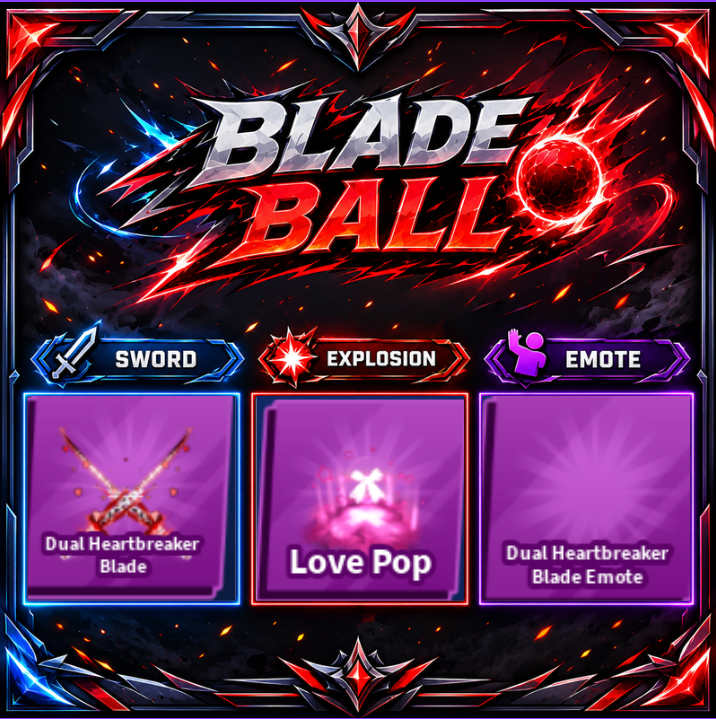 [ Limited Set ] Dual Heartbreaker Blade + Explosion + Emote | FAST DELIVERY✅