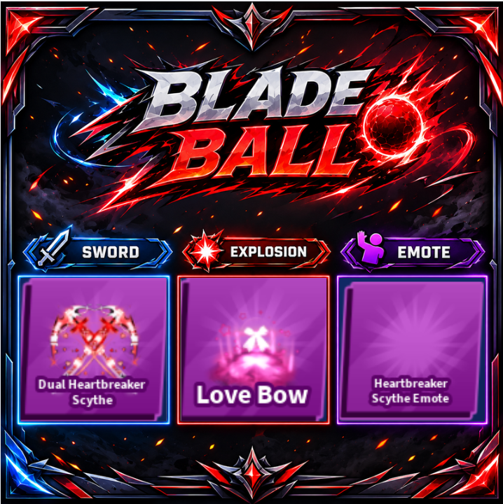 [ Limited Set ] Dual Heartbreaker Scythe + Explosion + Emote | FAST DELIVERY✅