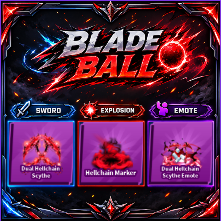 [ Limited Set ] Dual Hellchain Scythe + Explosion + Emote | FAST DELIVERY✅
