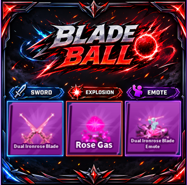 [ Limited Set ] Dual Ironrose Blade + Explosion + Emote | FAST DELIVERY✅