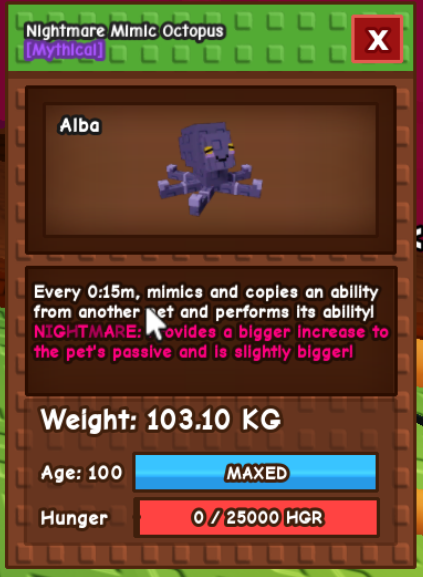 Godly Titanic Colossal | Mimic Octopus Nightmare Mutation | Age 100 | 103KG | Limited Stock🔥