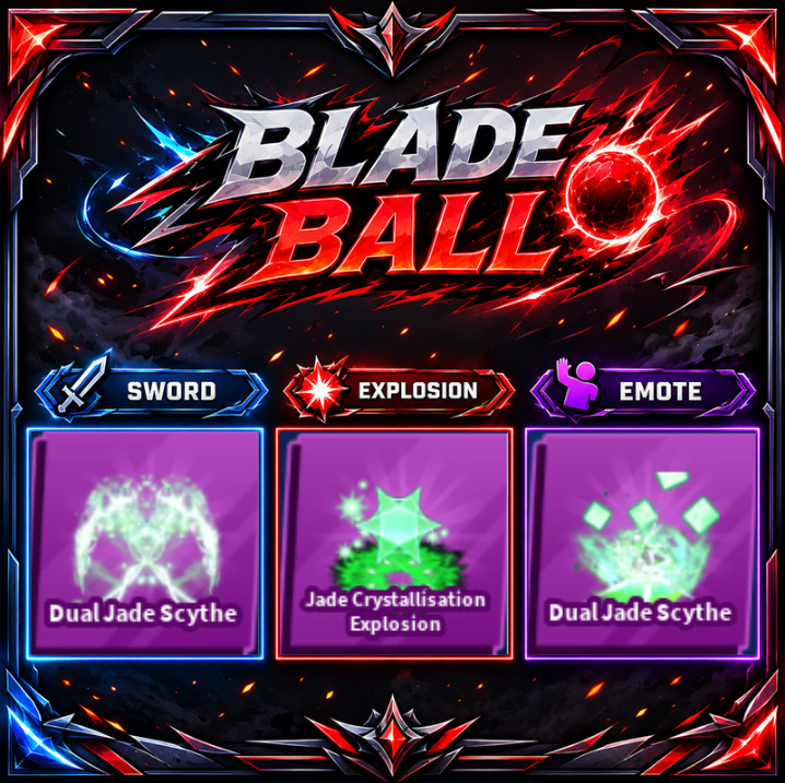 [ Limited Set ] Dual Jade Scythe + Explosion + Emote | FAST DELIVERY✅