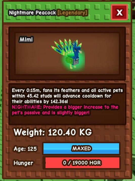 Titanic Nightmare Peacock | 120KG | Age 125 | Limited🔥