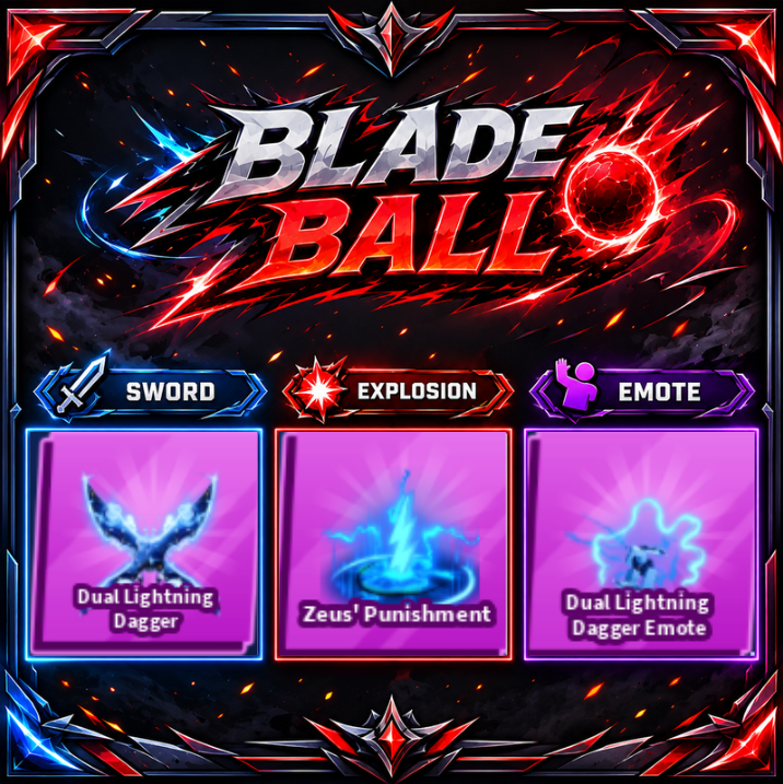 [ Limited Set ] Dual Lightning Dagger + Explosion + Emote | FAST DELIVERY✅