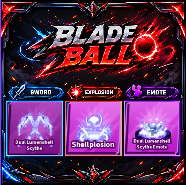 [ Limited Set ] Dual Lumenshell Scythe + Explosion + Emote | FAST DELIVERY✅