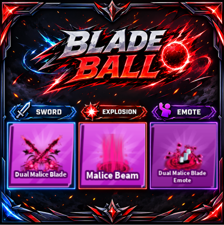 [ Limited Set ] Dual Malice Blade + Explosion + Emote | FAST DELIVERY✅