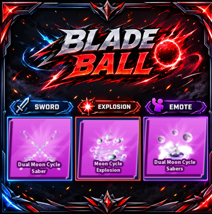 [ Limited Set ] Dual Moon Cycle Saber + Explosion + Emote | FAST DELIVERY✅