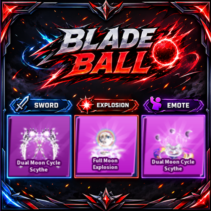 [ Limited Set ] Dual Moon Cycle Scythe + Explosion + Emote | FAST DELIVERY✅