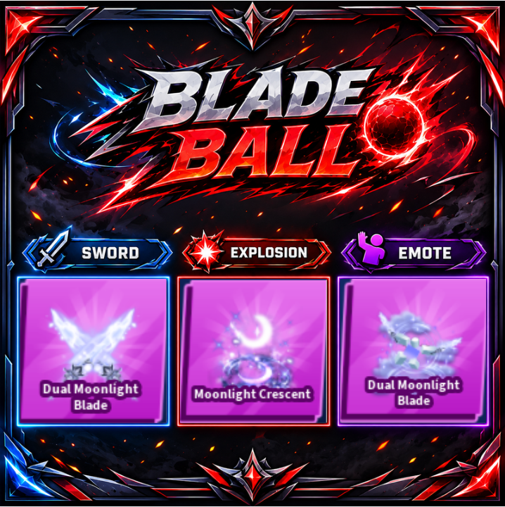 [ Limited Set ] Dual Moonlight Blade + Explosion + Emote | FAST DELIVERY✅