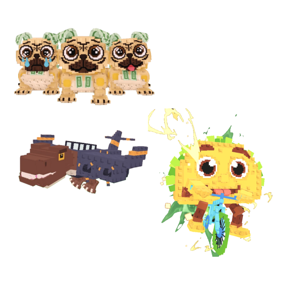 [BUNDLE] - 😀 1x Los Puggies 😀 1x Nuclearo Dinossauro 😀 1x Tacorita Bicicleta