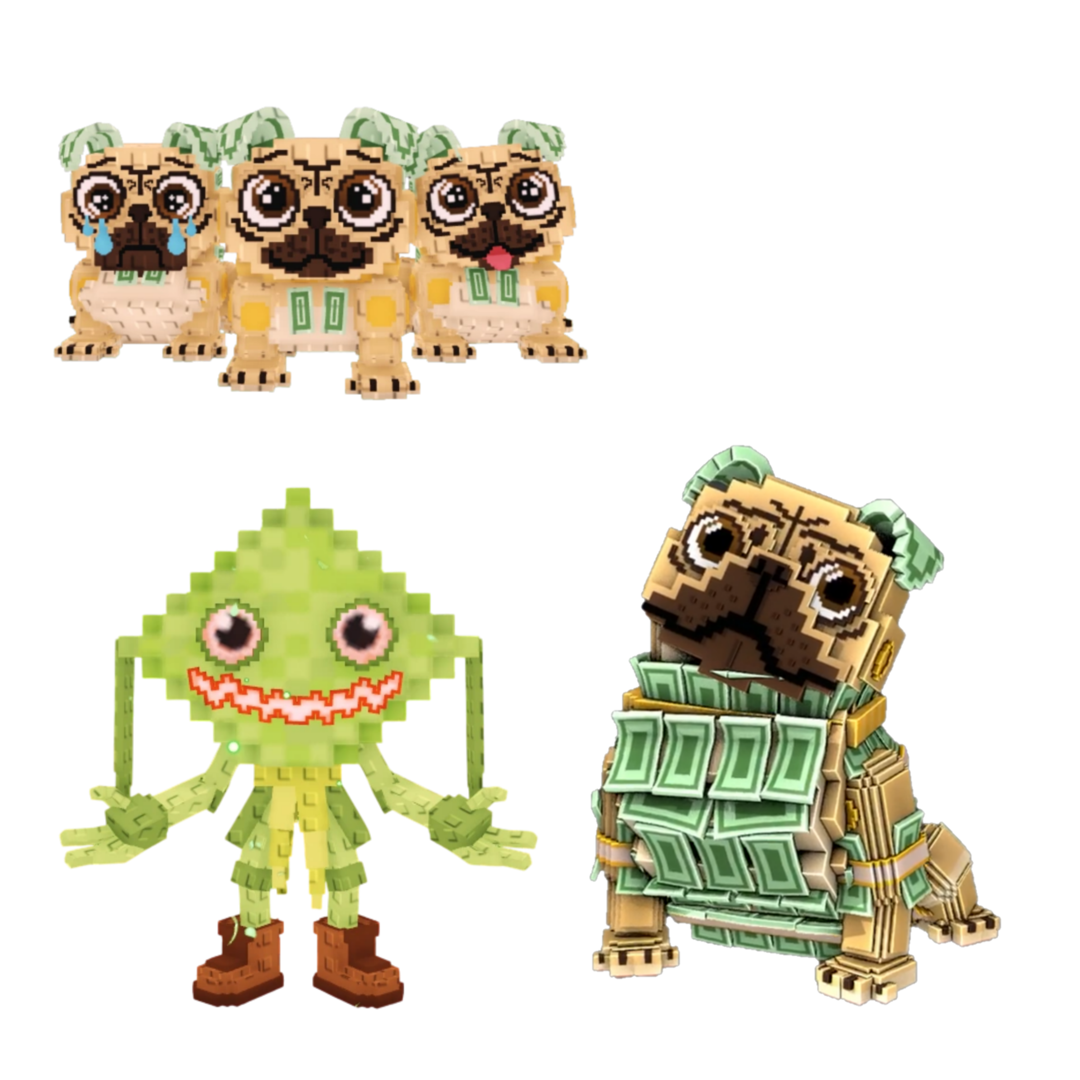 [BUNDLE] - 🤪 1x Los Puggies 🤪 1x Ketupat Kepat 🤪 1x Money Money Puggy
