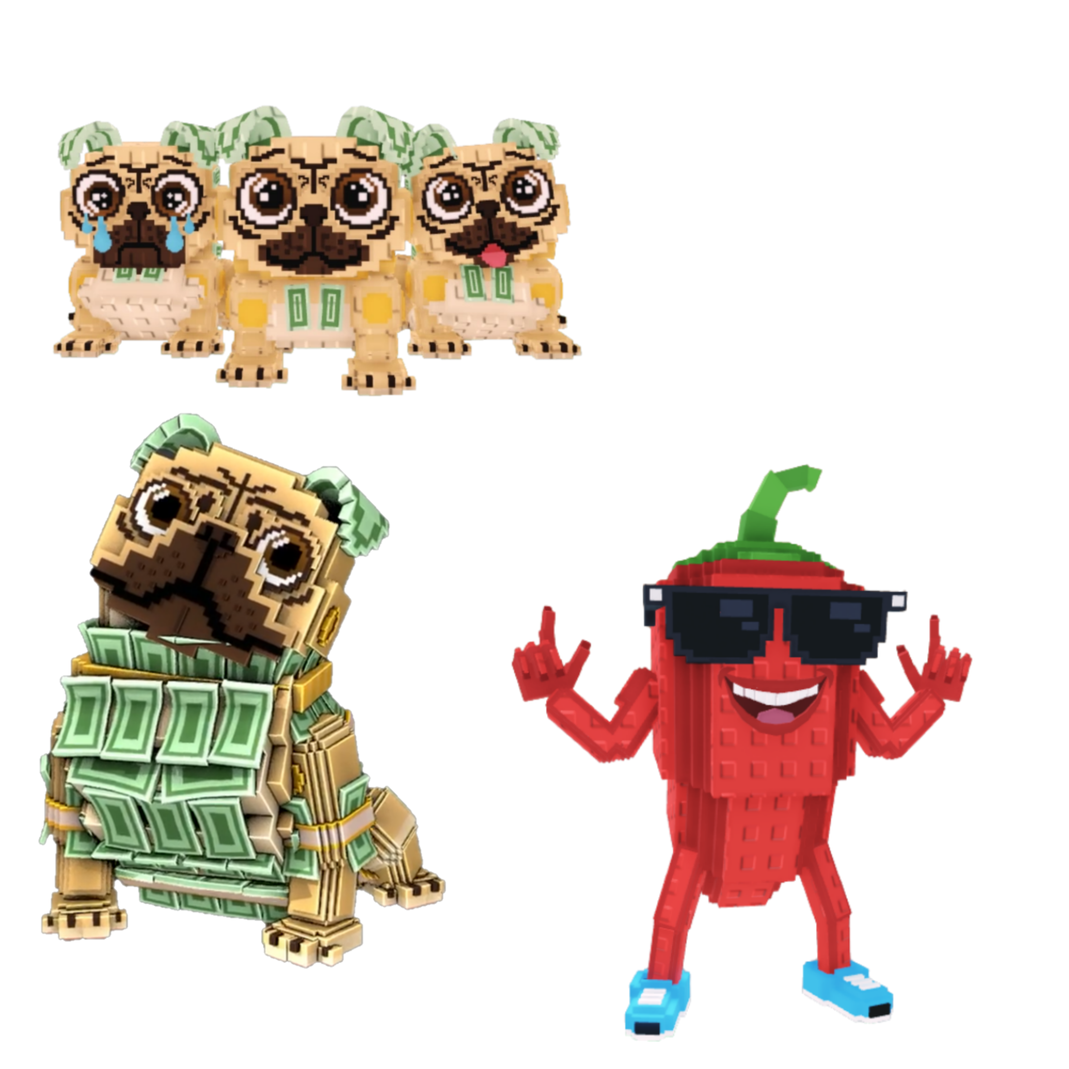 [BUNDLE] - 🛒 1x Los Puggies 🛒 1x Money Money Puggy 🛒 1x Chill Chil
