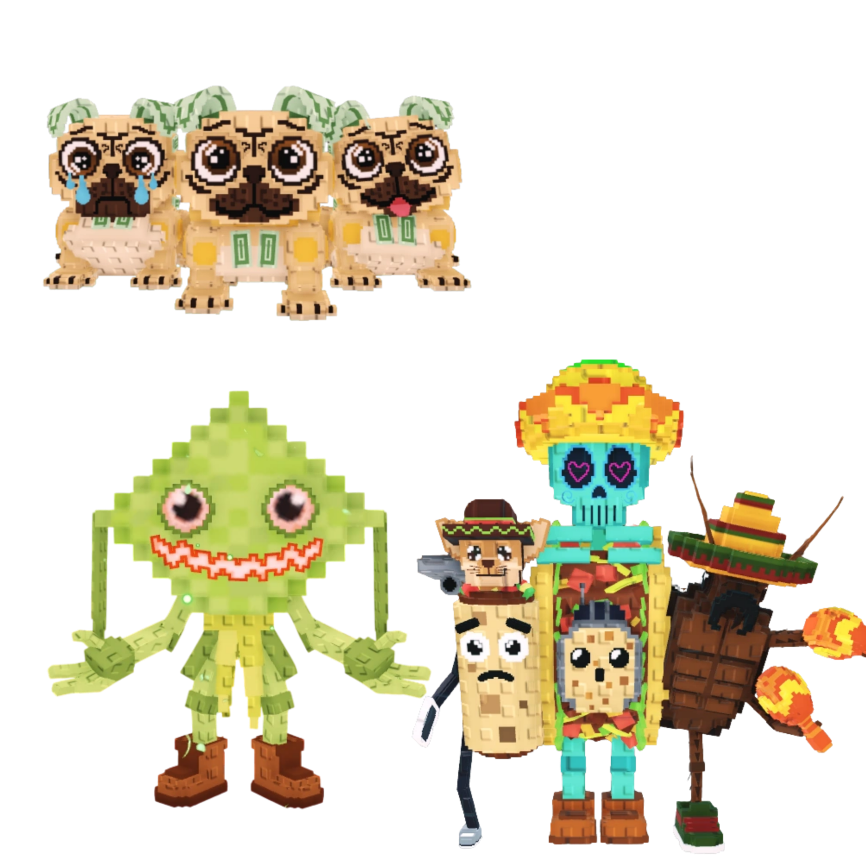 [BUNDLE] - 🤭 1x Los Puggies 🤭 1x Ketupat Kepat 🤭 1x La Taco Combinasion